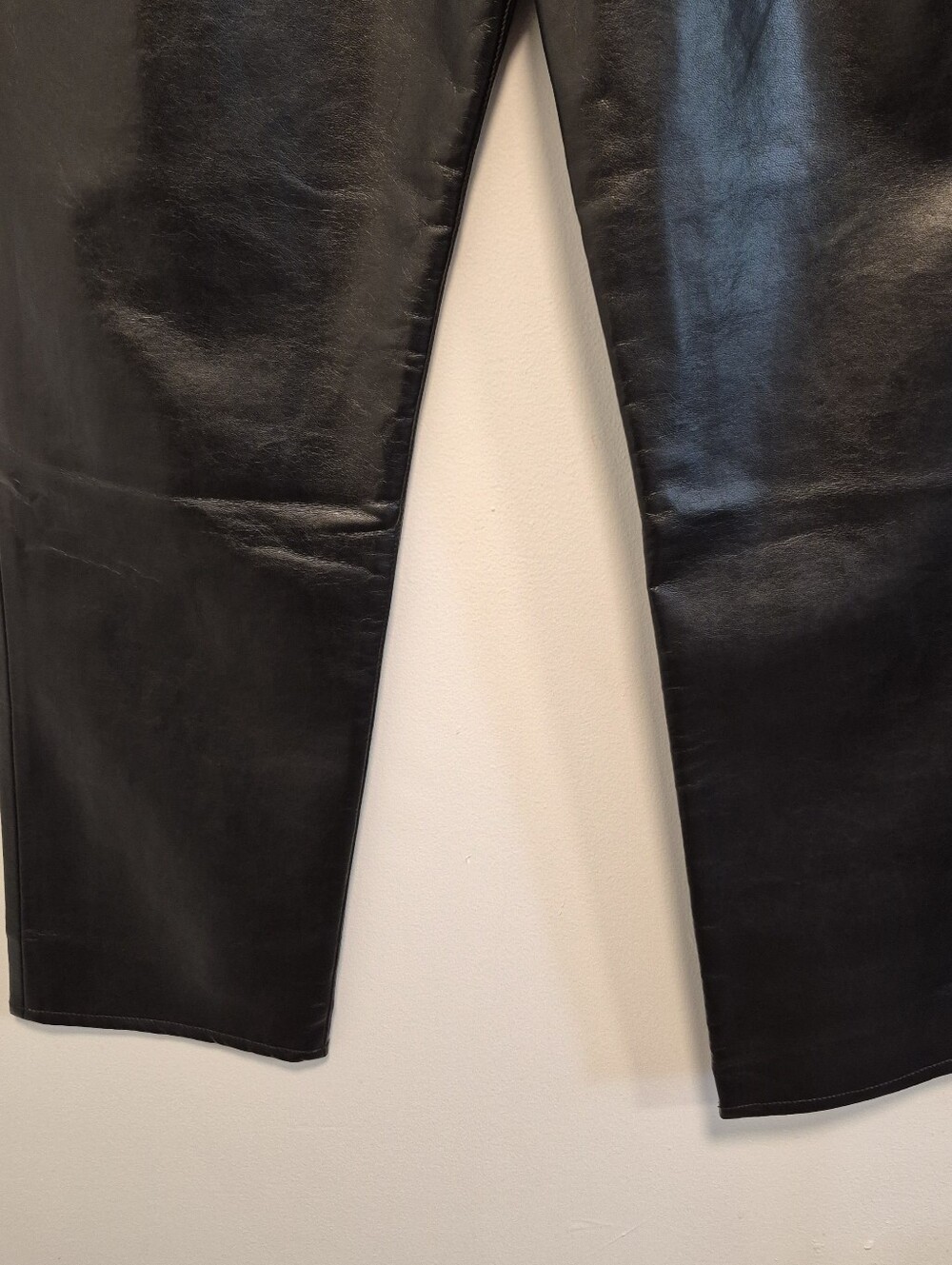 Agolde Recycled Leather 90's Pinch Waist Pants In Detox Black Size 31 NWT $348 - Picture 7 of 16